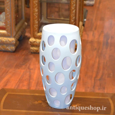 گلدان چینی توري لمونژ سفید کد 107